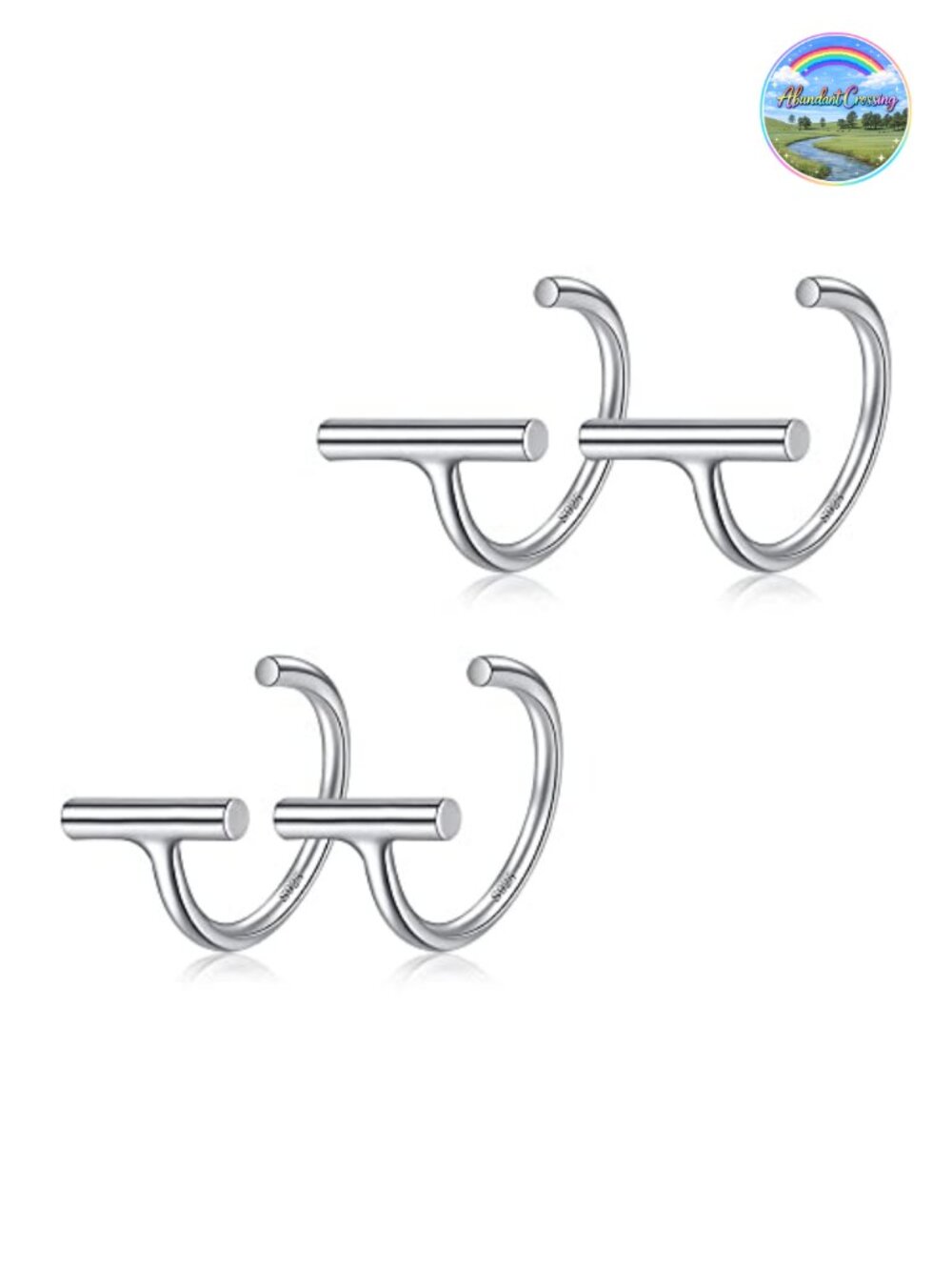 925 Sterling Silver Half Hoop Huggie Earrings Set Ball Bar Star Moon Cross Pearl